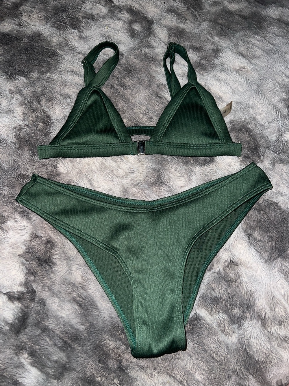 Zaful Dark Green Triangle Bikini Set